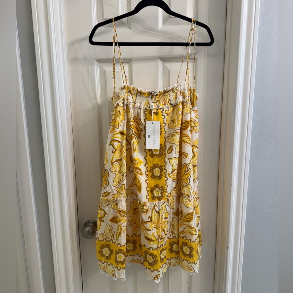 NWT Caroline Constas Yellow Sleeveless Dress - Size: Large